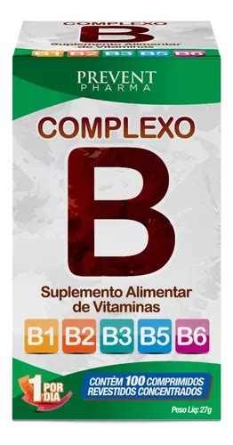 Vitaminas Complexo B B1 B2 B3 B5 B6 Prevent Pharma 100 Cp MercadoLivre