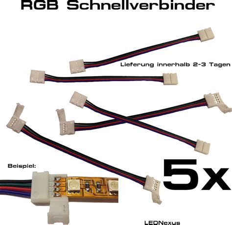 Lot De Connecteurs Rapides C Ble Pour Led Smd Rvb Connecteurs