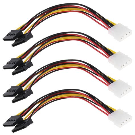 Ecsing Pcs Sata Pin Male To Pin Female Dual Sata Power Splitter