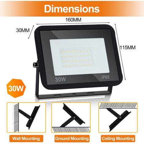 SWANEW Projecteur LED projecteur extérieur projecteur extérieur IP66