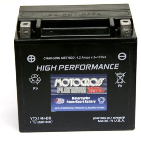 YTX14H BS Motocross 12v 240 CCA Sealed AGM Honda Motorcycle Battery