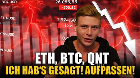 Ich Hab Es Gesagt Aufpassen 📉 Eth Btc Qnt Youtube