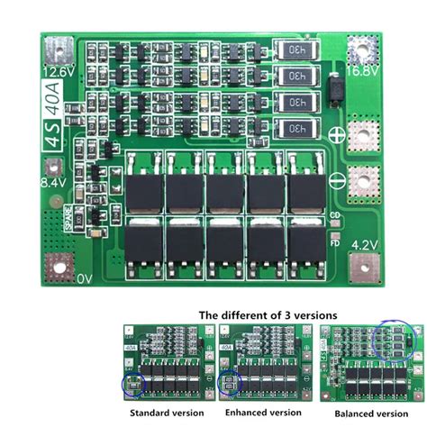 4S 40A 18650 Lityum Li ion pil şarj cihazı koruma levhası PCB BMS w