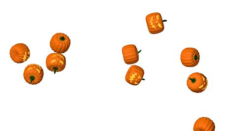 Happy Halloween Scary Pumpkins Falling Effect 3d Rendering 12617056 Png