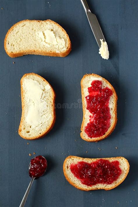 Bread with butter and jam stock image. Image of macro - 27670961