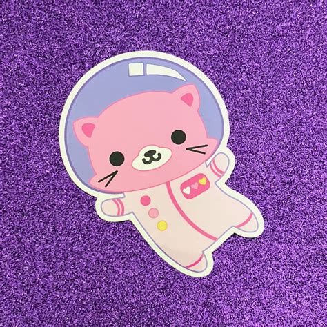 Kawaii Cat Astronaut Space Kitty Vinyl Sticker Astronaut Cat