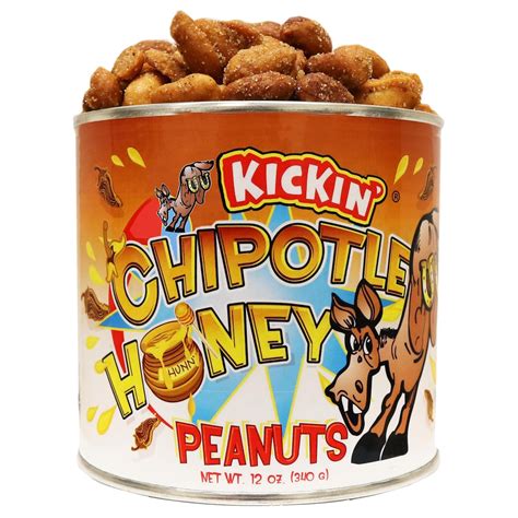 Kickin Chipotle Honey Roasted Spicy Hot Peanuts 12 Oz