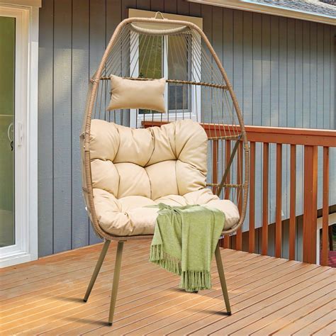 Dextrus Dual Purpose Egg Chairs With Stand Hanging Swing Chairs For