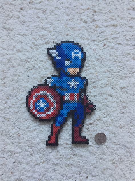 Captain America Perler Bead Patterns Hama Beads Design Perler Bead Art