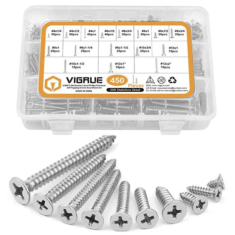 Vigrue Pcs Stainless Steel Wood Screws Set Phillips