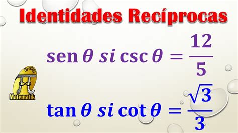 Ejercicio con identidades trigonométricas recíprocas YouTube