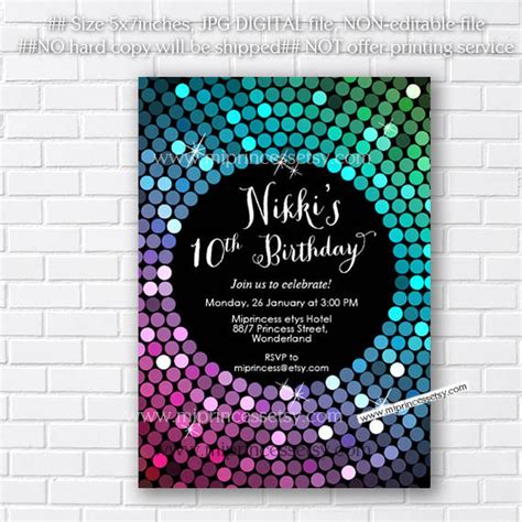 disco party invitation, dance party invitation litter Invitation, disco ...