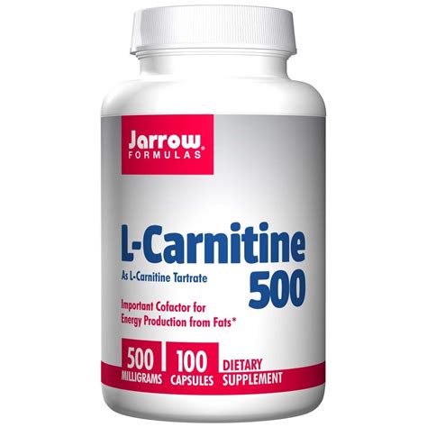 Л карнітин тартрат, L-Carnitine 500, Jarrow Formulas, 100 капсул купити ...