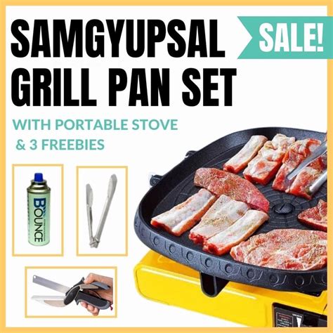 Riley Mnl Samgyupsal Hanaro Grill Set And Portable Gas Stove With