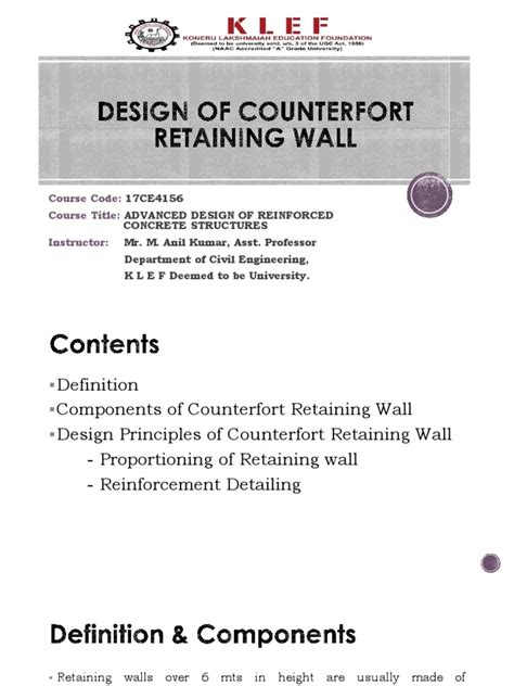 Design of Counterfort Retaining Wall PDF | PDF | Wall | Architectural ...