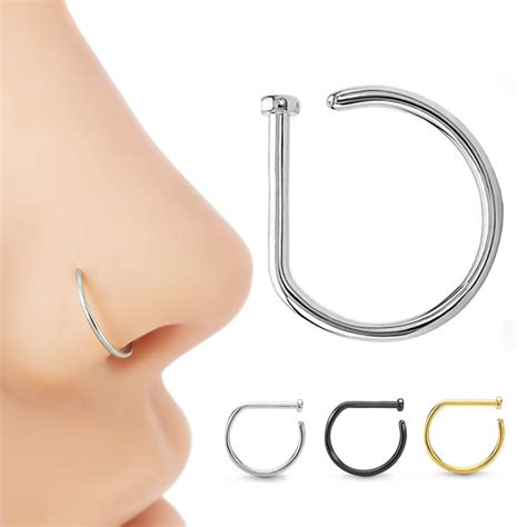 Piercing De Nariz Nostril Argola D Ring De Tit Nio Fine Piercing