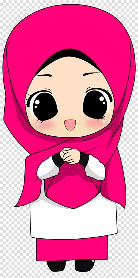 Female Wearing Pink Hijab Headdress Illustration Muslim Islam Quran