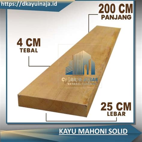 Papan Kayu Lembaran 2 Meter Mahoni Halus Amplas 4 X 25 Cm Rak Papan