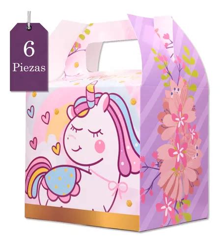 Caja Dulcero Unicornio Cute Cumpleaños Kit 6 Pzs Un1cor Meses sin