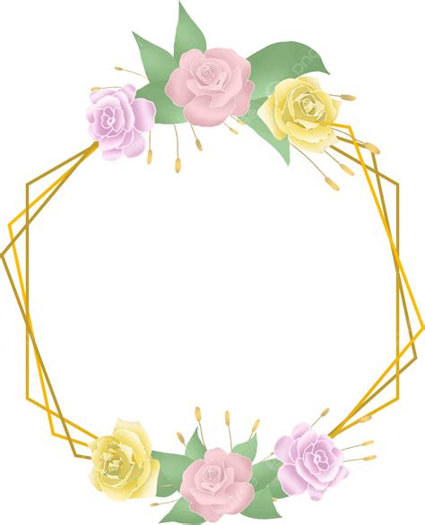 Elegante Acuarela Marco Hexagonal Flores Hojas Ilustración Para Boda Png Hojas Estilo De