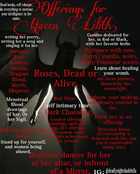 Offerings For Lilith Goddess Magick Lillith Goddess Lilith