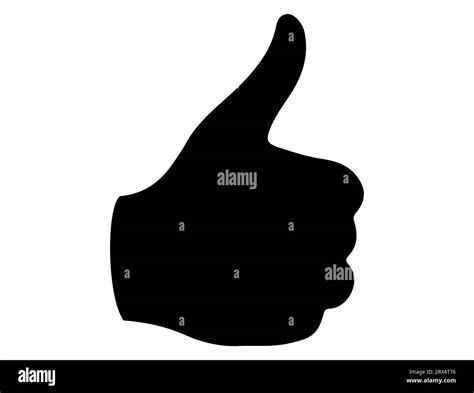 Thumbs Up Silhouette Vector Art White Background Stock Vector Image