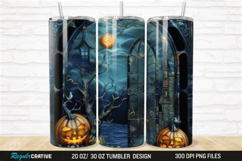 D Stained Glass Halloween Tumbler Wrap Graphic By Regulrcrative