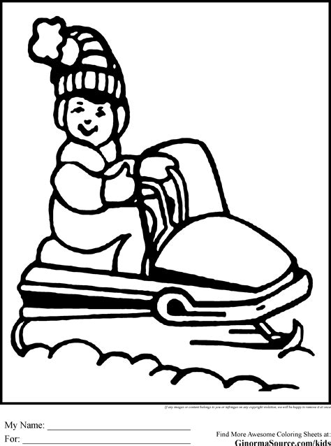 Snowmobile Coloring Pages - Coloring Home