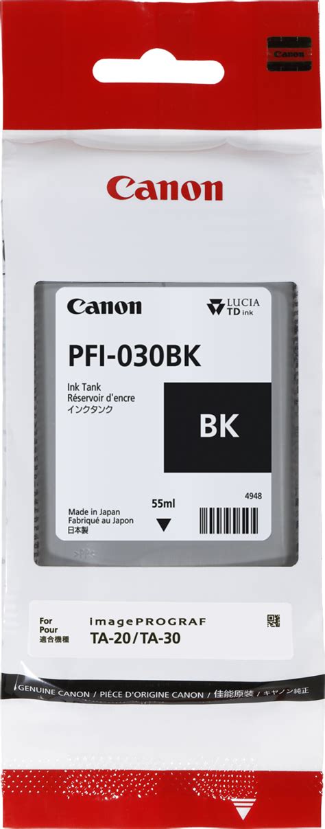 Canon Pfi Bk Black Ml Ink Cartridge C Aa Dpsb