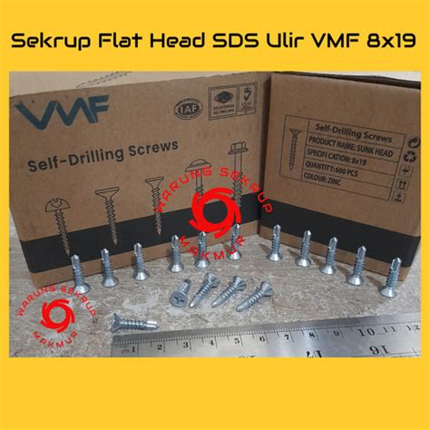 Jual 1 Box Sekrup Roofing SDS FH 8x19 BDM Skrup Flat Head 2CM Kab