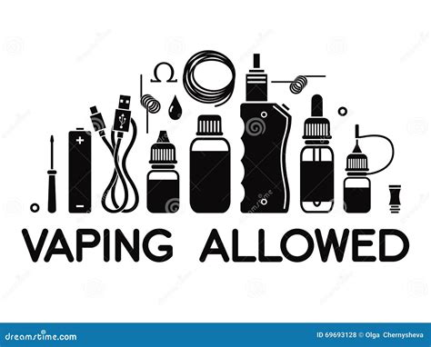 Vape Icons Set Of Vape And Accessories Stock Vector Illustration Of