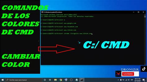 Comandos O Codigos De Colores De Cmd Consola Simbolos Del Sistema Cambiar Color Dronizir