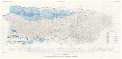 Map : The karst landforms of Puerto Rico, 1976 Cartography Wall Art : – Historic Pictoric