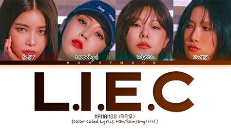 Mamamoo L I E C Lyrics L I E C Color Coded Lyrics Youtube