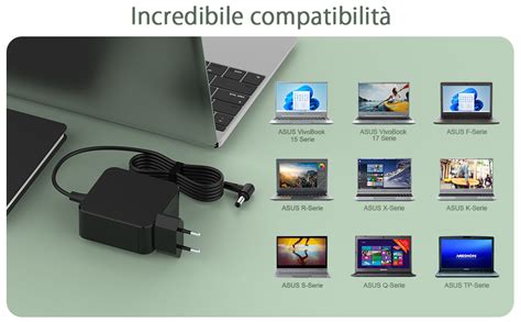 Caricatore Asus Pc Portatile W V A Alimentatore Per Asus R L