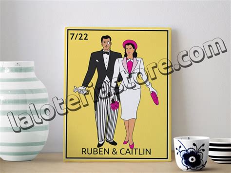 Canvas Customizable La Novia Y El Novio Loteria Card Stretched Etsy