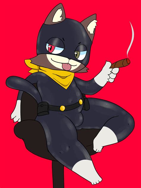 Rule 34 Absurd Res Anthro Atlus Bulge Chair Cigar Clothing Cosplay Domestic Cat Felid Feline