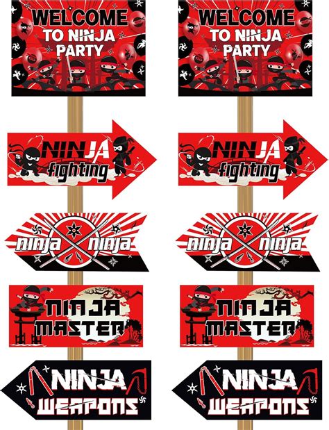 Amazon Jecery Pcs Ninja Party Directional Signs Ninja Party