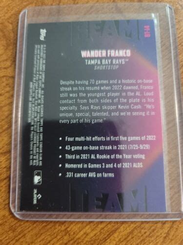 Topps Stadium Club Beam Team Bt Wander Franco Rc For Sale