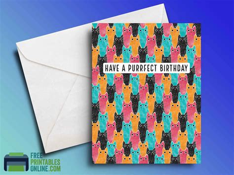 Printable Cat Birthday Cards Free Printables Online