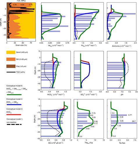 Observed And Simulated Depth Profiles Of Concentrations EC And