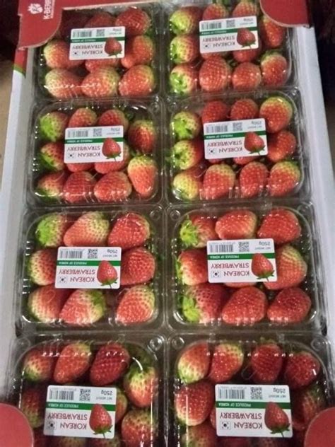 Korean Strawberry Food Drinks Fresh Produce On Carousell