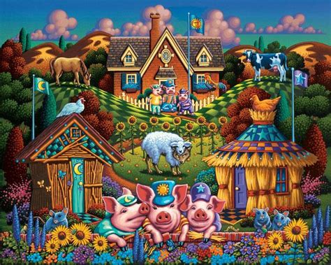 Three Little Pigs Fine Art Three Little Pigs Little Pigs Pig Painting