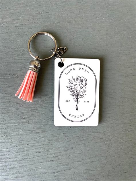 Youth Lds Theme Keychain Look Unto Christ D C Etsy