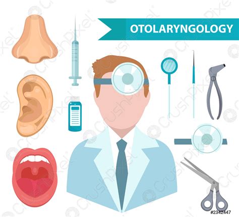 Otorrinolaringología icono conjunto estilo plano médico tratamiento de