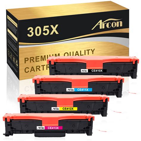 Arcon 4 Pack Compatible Toner Replacement For Hp Ce410x 305x Laserjet Pro 300 Color M351a Mfp