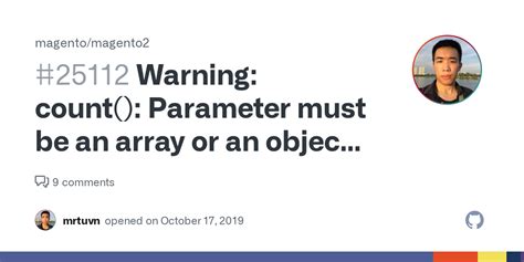 Warning Count Parameter Must Be An Array Or An Object That