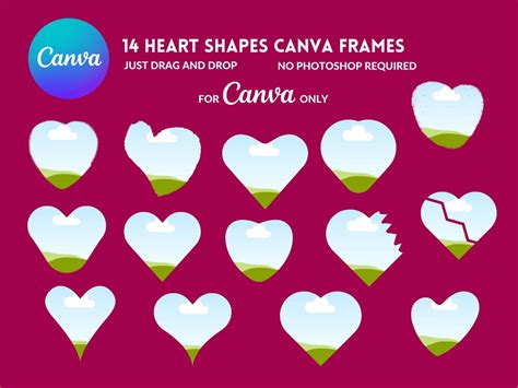 Canva Frames Heart Hand Drawn Hearts Frames Custom Valentine Heart