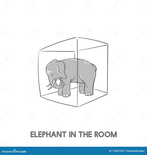 Illustration of Elephant in the Room Idiom Stock Illustration ...