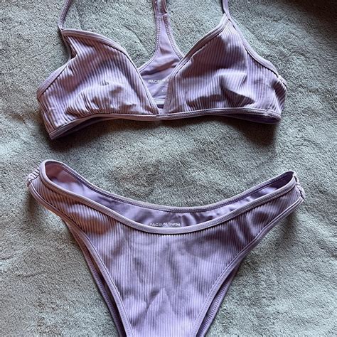 Pacsun Bikini Swim Suit Lavender Top Is Small Depop